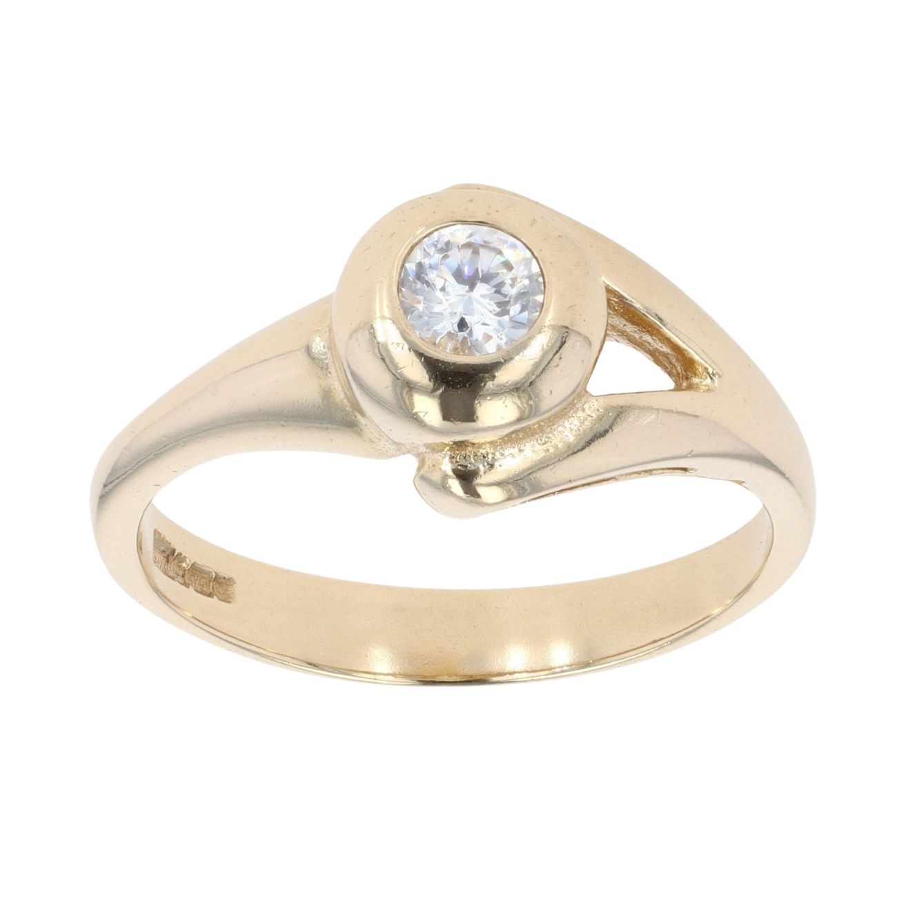 9ct Yellow Gold Cubic Zirconia Single Stone Ring