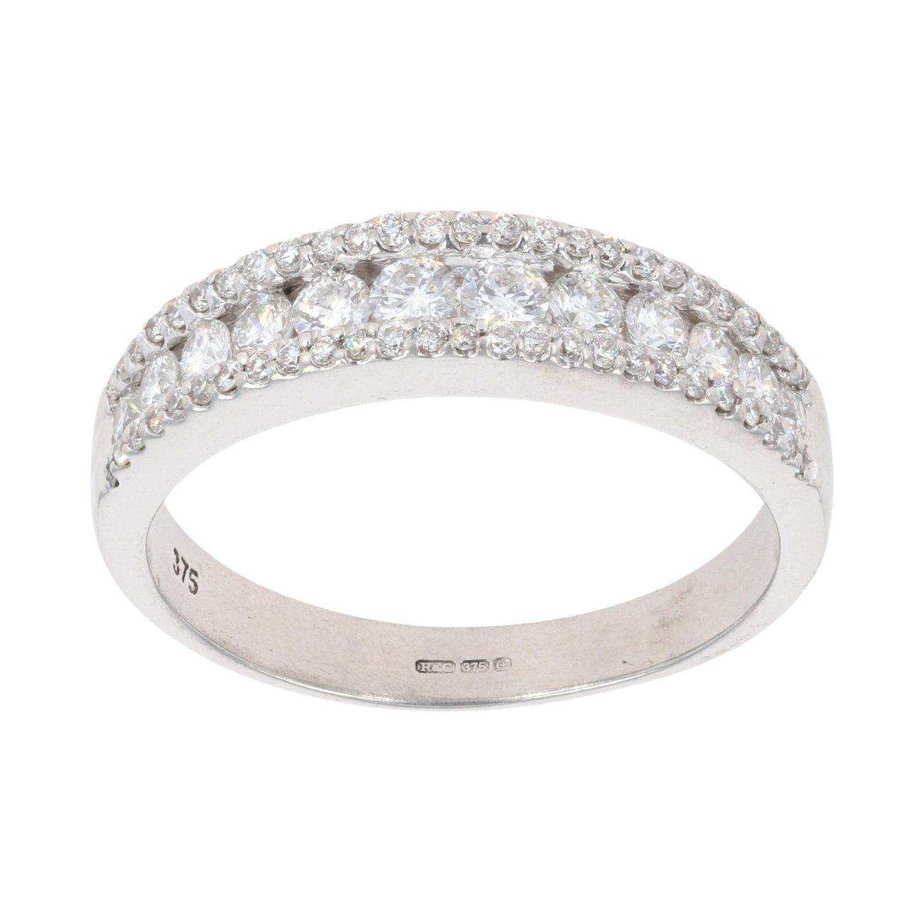 9ct White Gold 0.70ct Diamond Fancy Ring