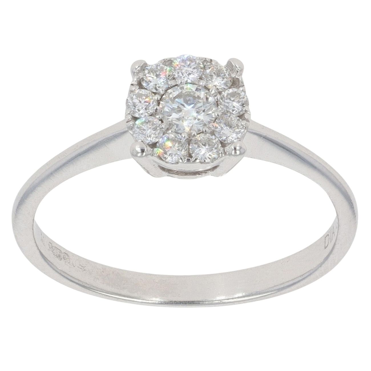 18ct White Gold 0.30ct Brilliant Cut Diamond Cluster Ring