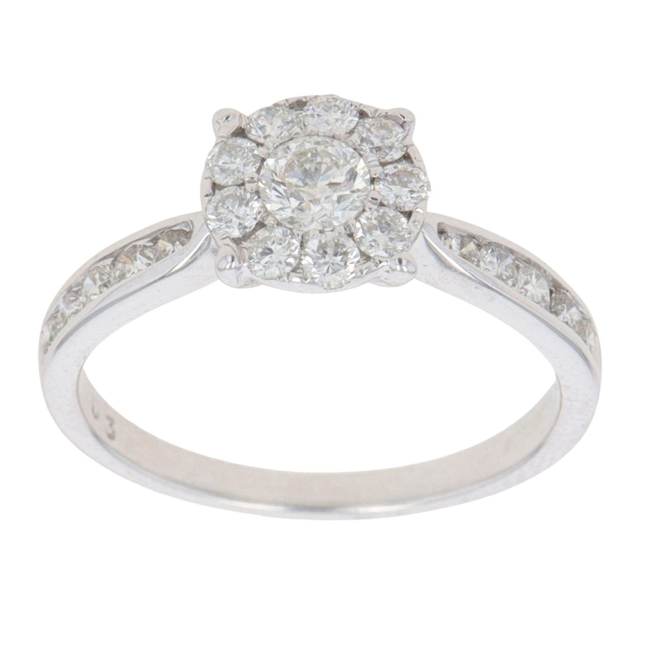 18ct White Gold 0.80ct Brilliant Cut Diamond Cluster Ring