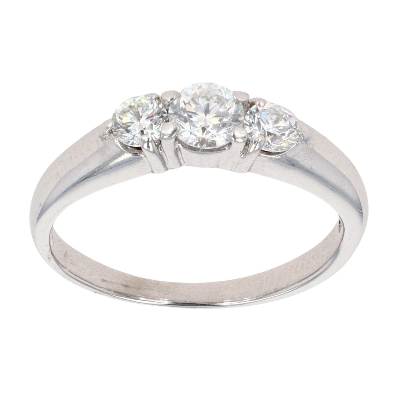 18ct White Gold 0.50ct Diamond Trilogy Ring