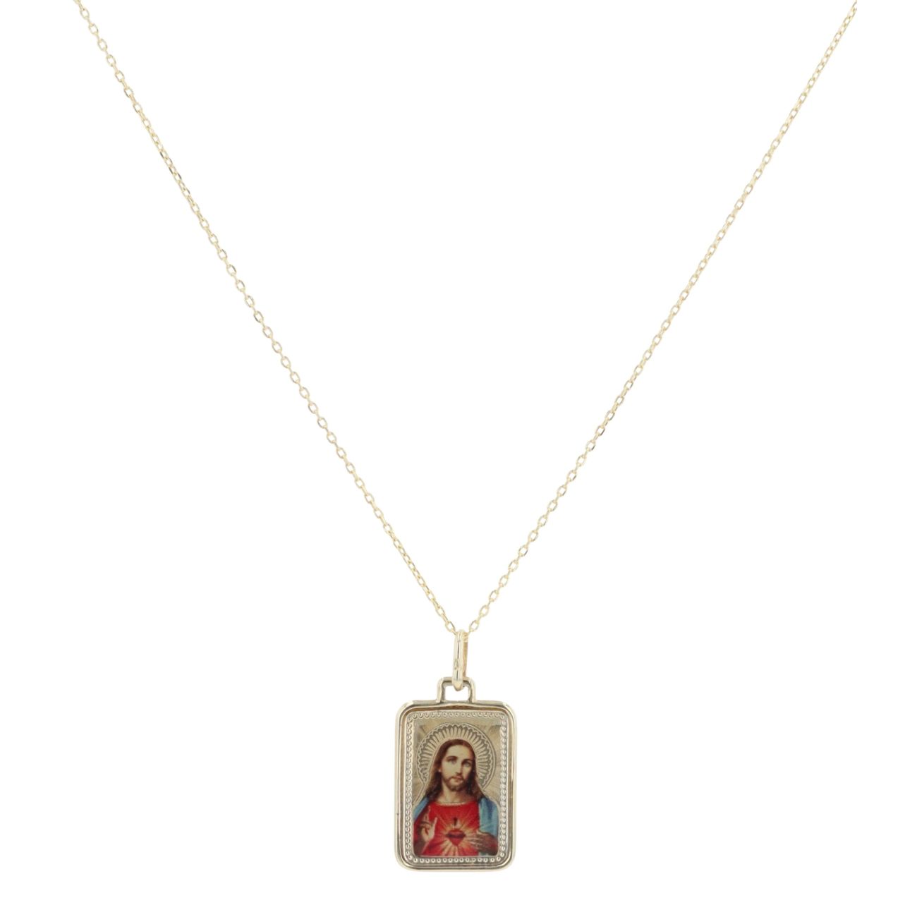 Children's 14ct Yellow Gold Jesus Pendant And Chain 18"