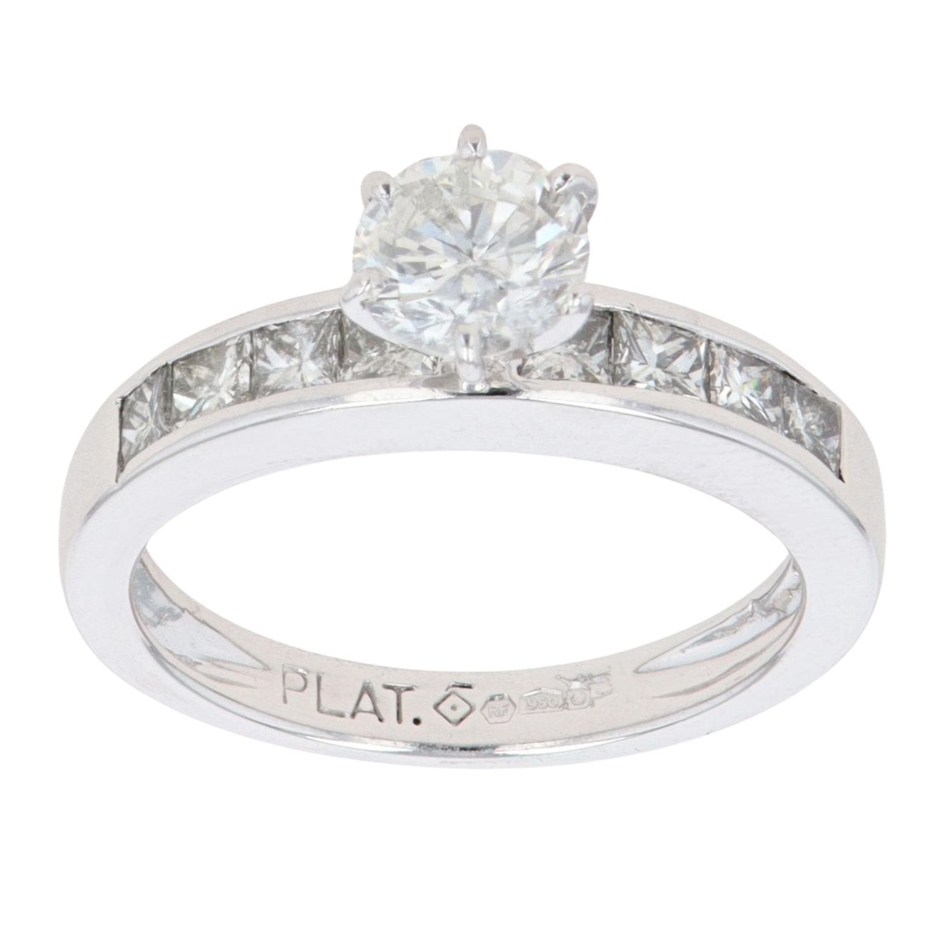 Platinum 1.50ct Brilliant And Princess Cut Diamond Solitaire Ring