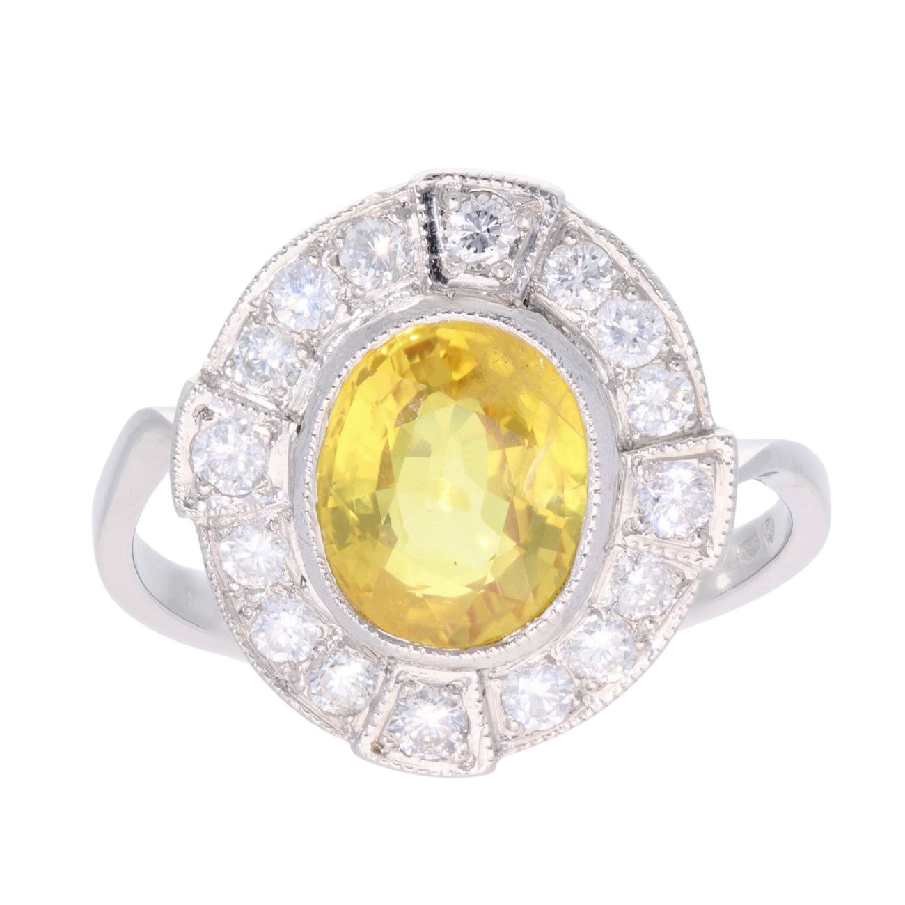 Platinum Sapphire and 0.50ct Diamond Ring