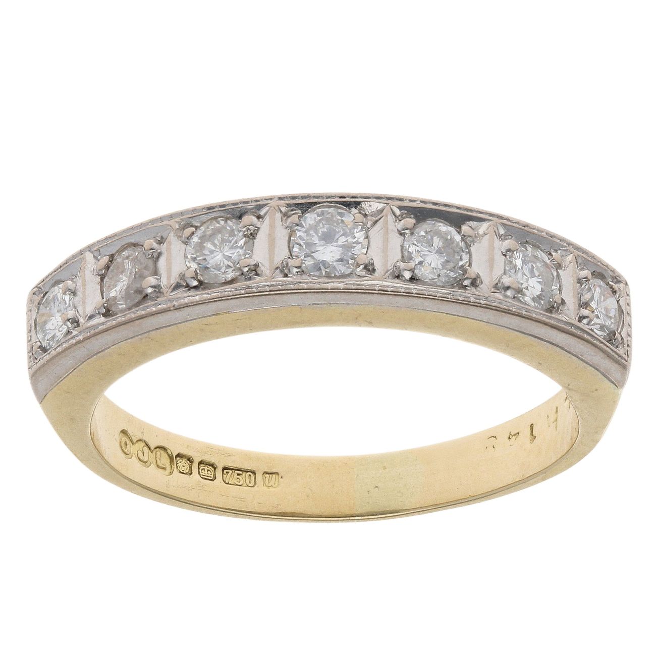 18ct Yellow And White Gold 0.35ct Brilliant Cut Diamond Ring