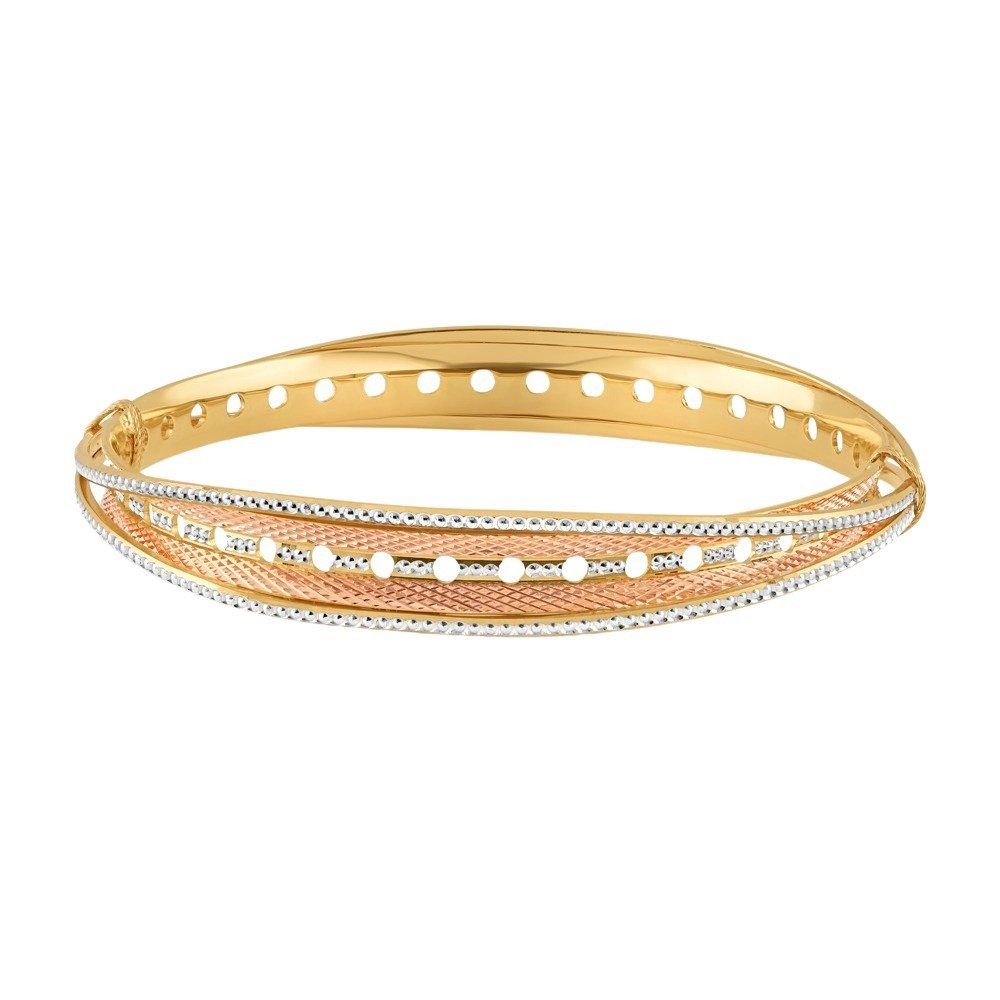 22ct Yellow Gold Bangle with Rhodium and RoseGold Finish