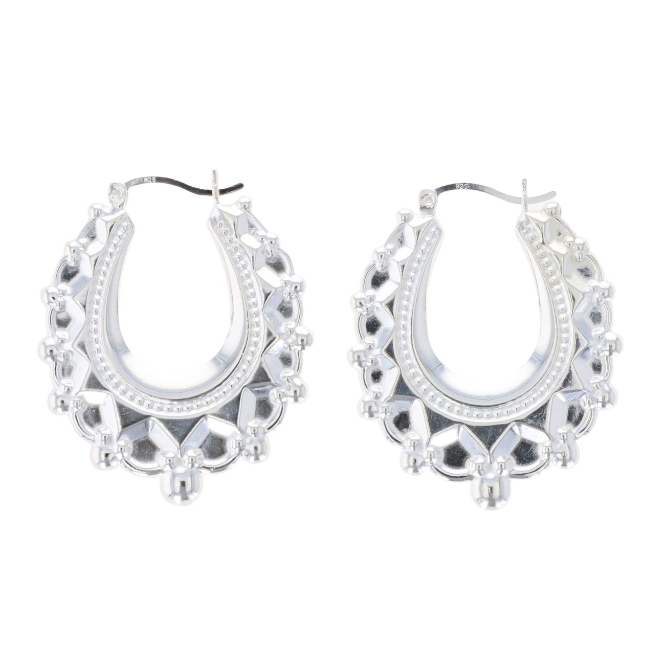 Silver Large Creole Hoop Earrings By Icesia