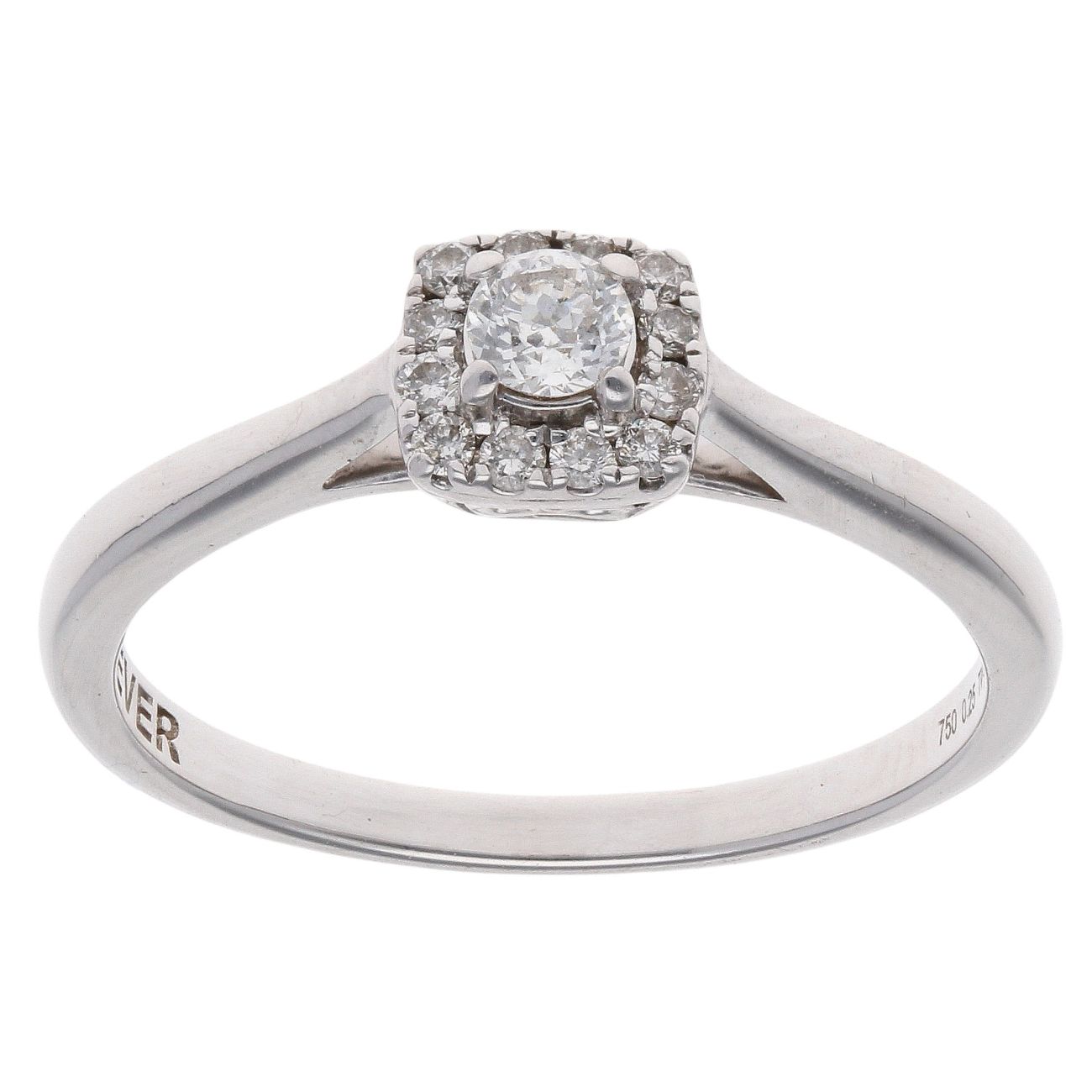 18ct White Gold 0.25ct Brilliant Cut Diamond Cluster Ring