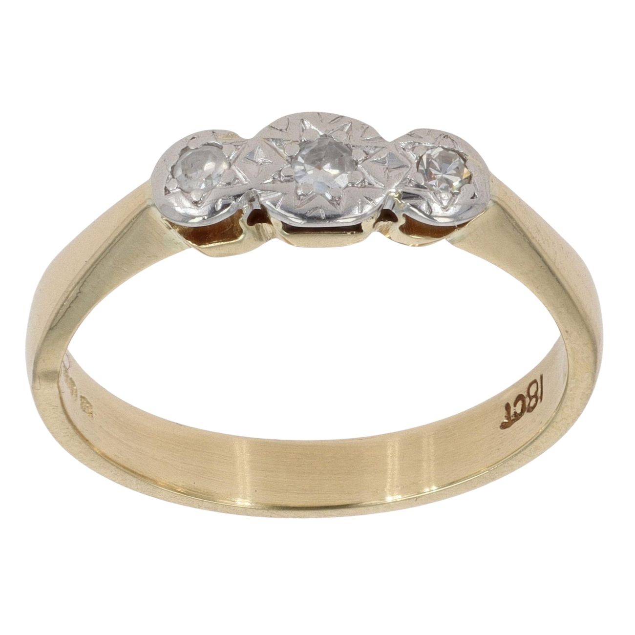 18ct Yellow Gold 0.10ct Diamond Trilogy Ring