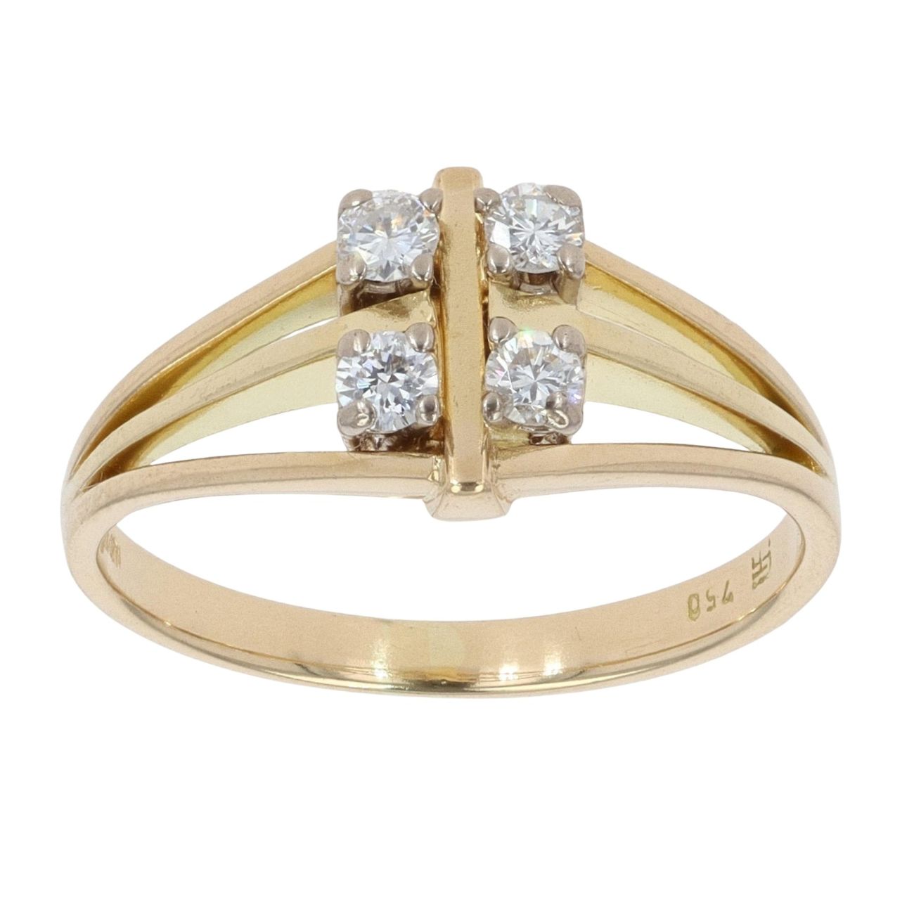 18ct Yellow Gold 0.20ct Diamond Four Stone Ring