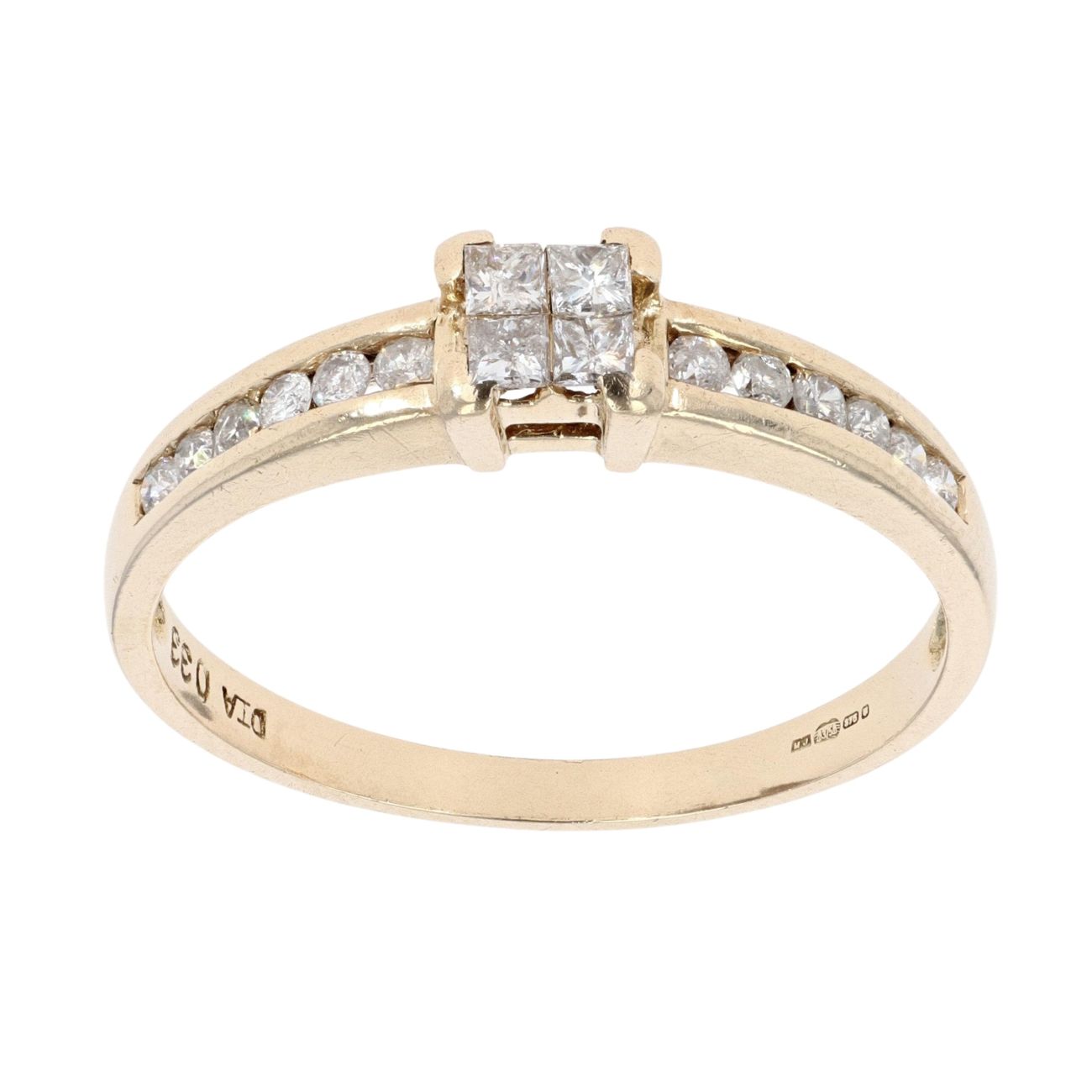 9ct Yellow Gold 0.33ct Diamond Cluster Ring