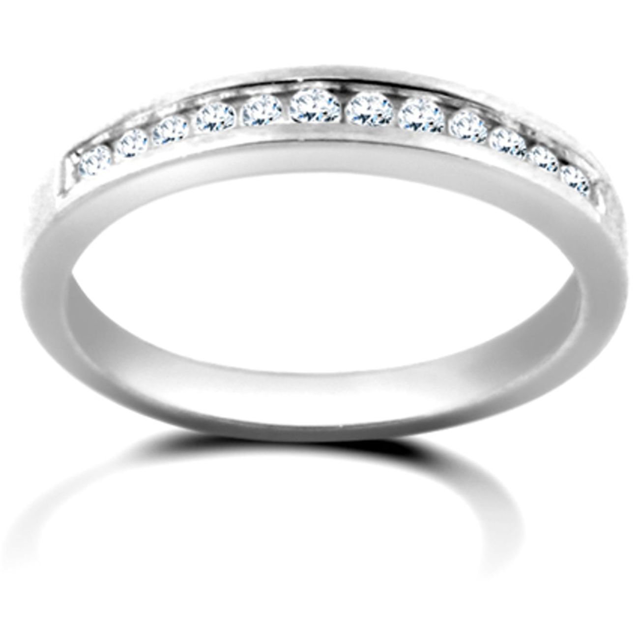 9 Carat White Gold 10pts Channel Set Half Eternity Ring