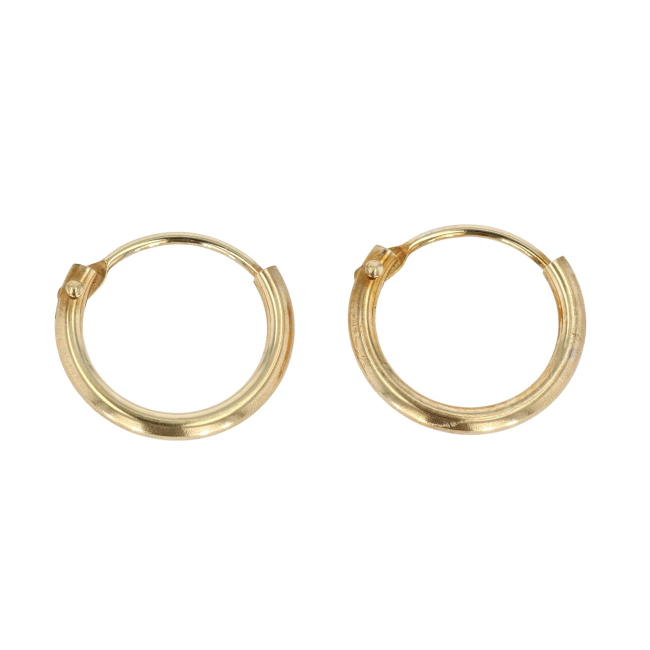 9ct Yellow Gold 11mm Tube Hoop Earrings