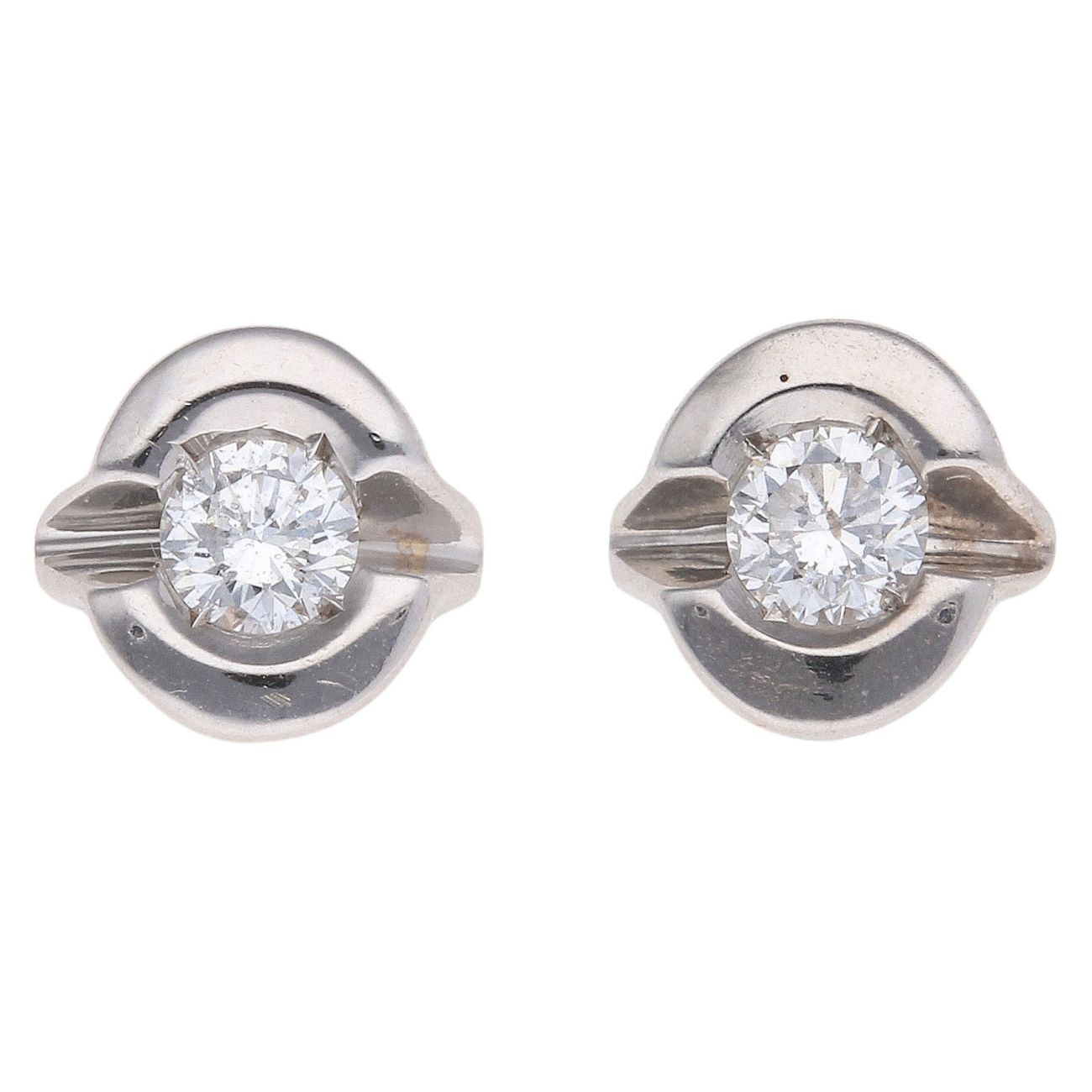 18ct White Gold 0.25ct Brilliant Cut Diamond Solitaire Stud Earrings