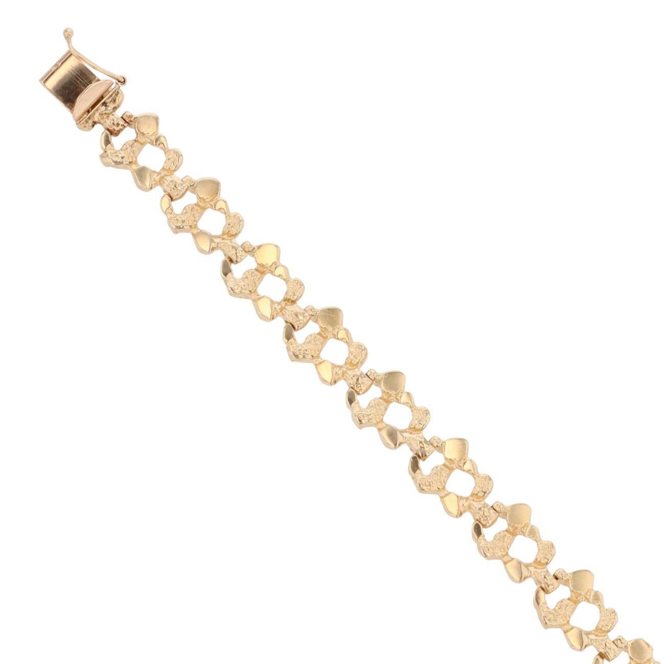 14ct Yellow Gold Nugget Bracelet 7"