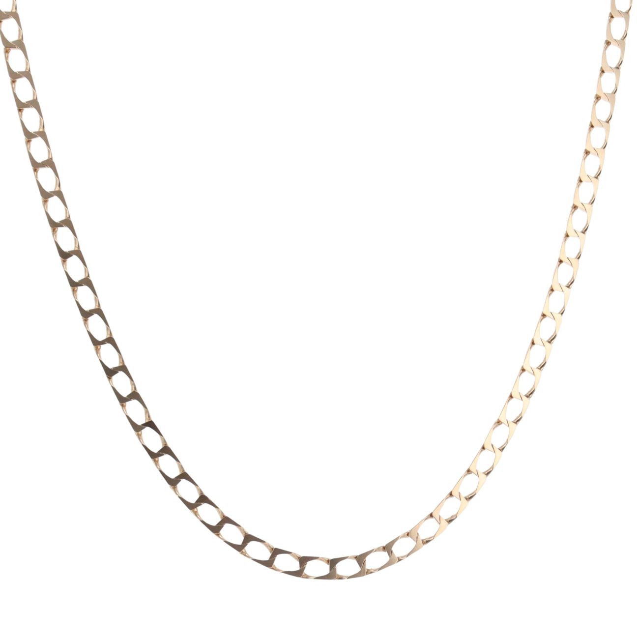 9ct Yellow Gold Square Curb Chain 20"