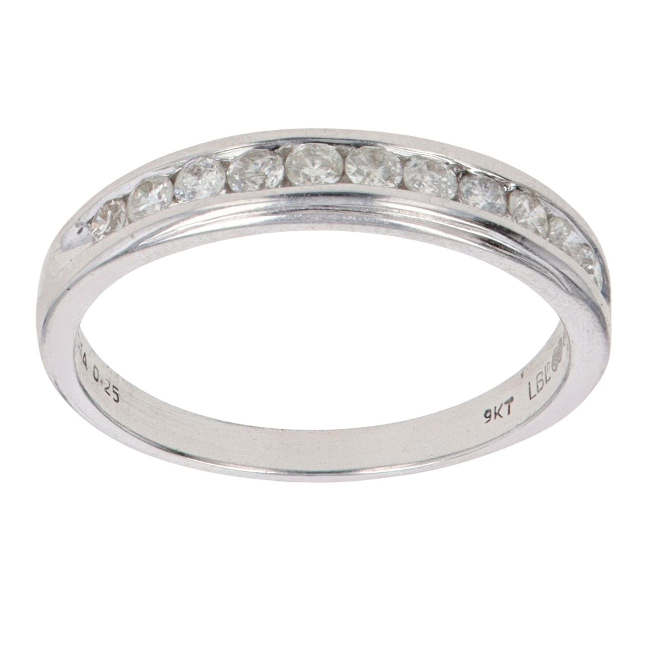 9ct White Gold 0.25ct Brilliant Cut Diamond Half Eternity Ring