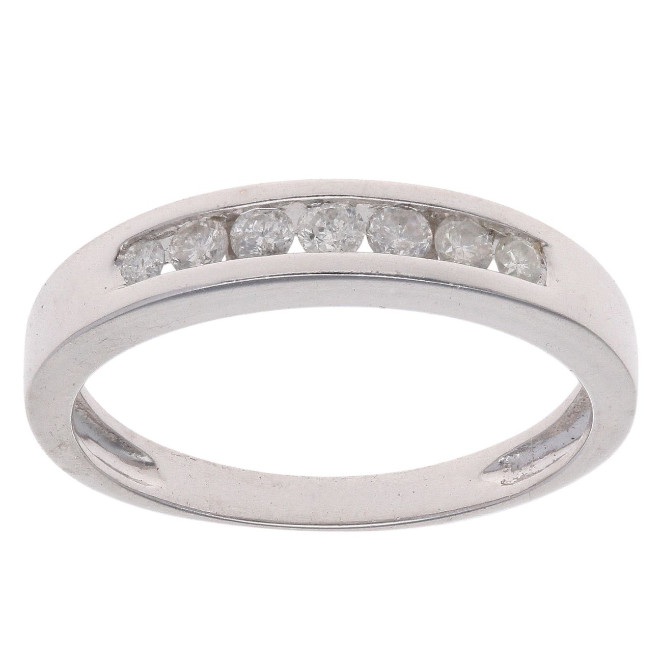 9ct White Gold 0.20ct Brilliant Cut Diamond Half Eternity Ring
