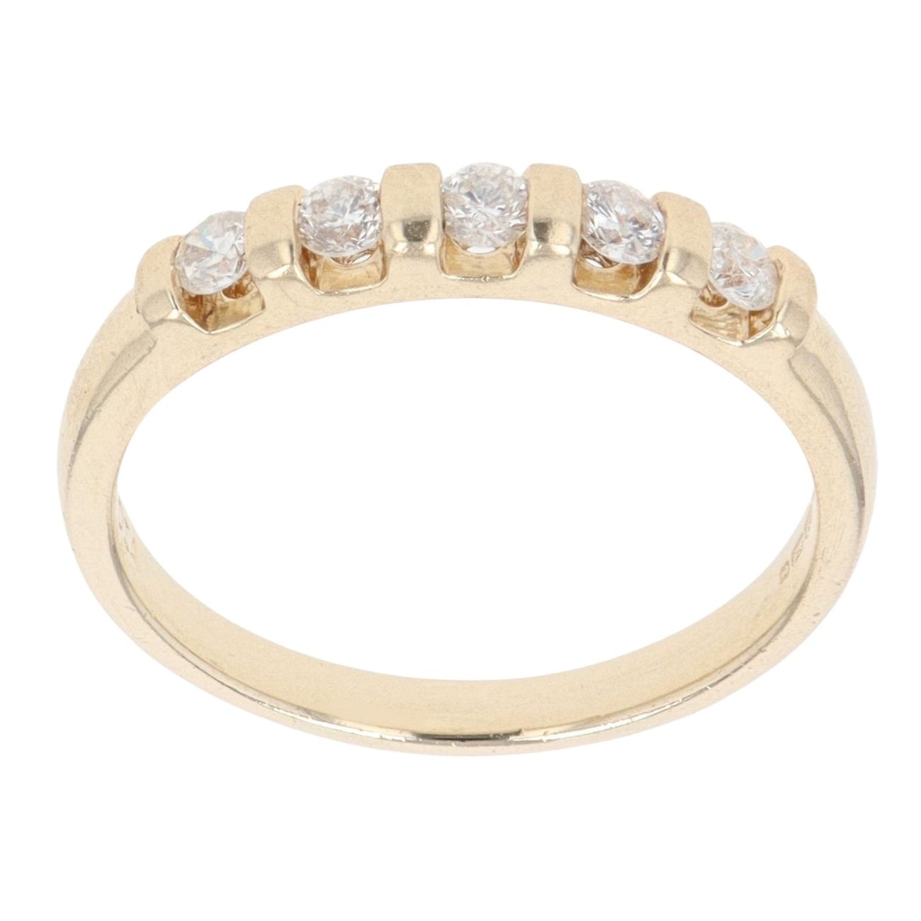 9ct Yellow Gold 0.25ct Brilliant Cut Diamond Five Stone Ring