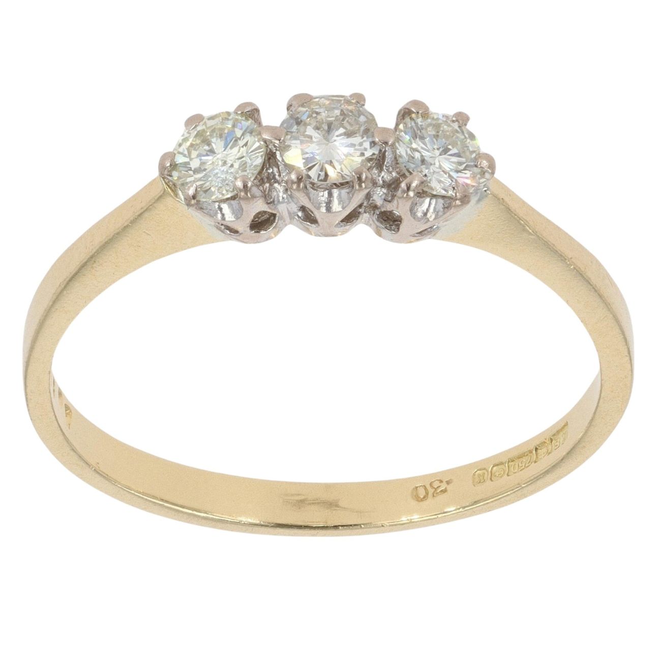 18ct Yellow Gold 0.30ct Trilogy Diamond Ring