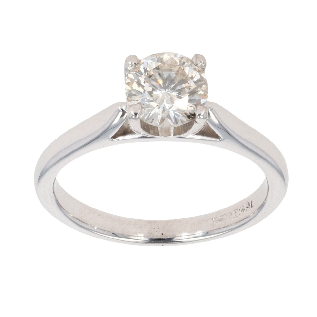 18ct White Gold 1.00ct Brilliant Cut Diamond Solitaire Ring