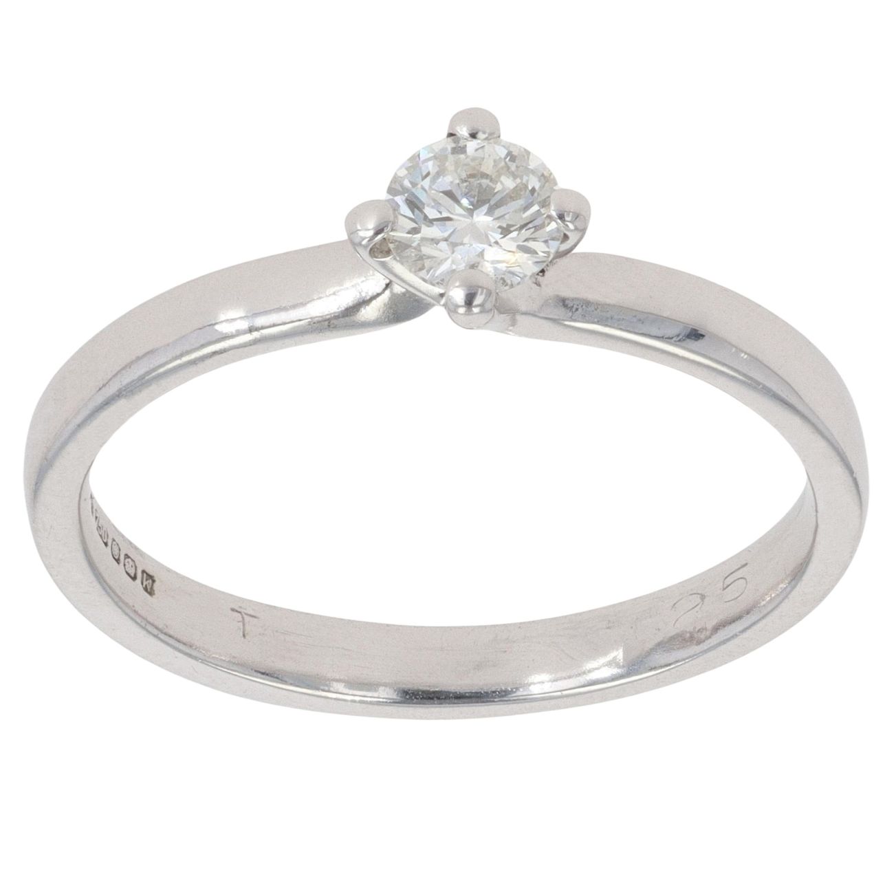 18ct White Gold 0.25ct Brilliant Cut Diamond Solitaire Ring