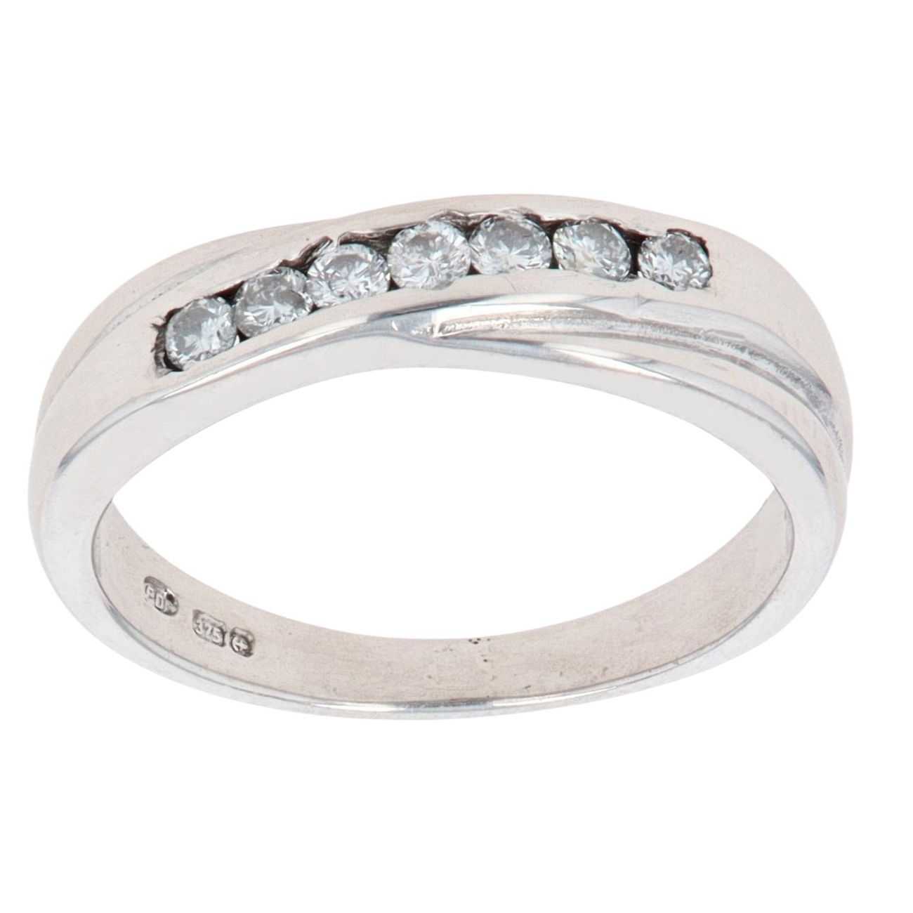 9ct White Gold 0.20ct Diamond Crossover Ring