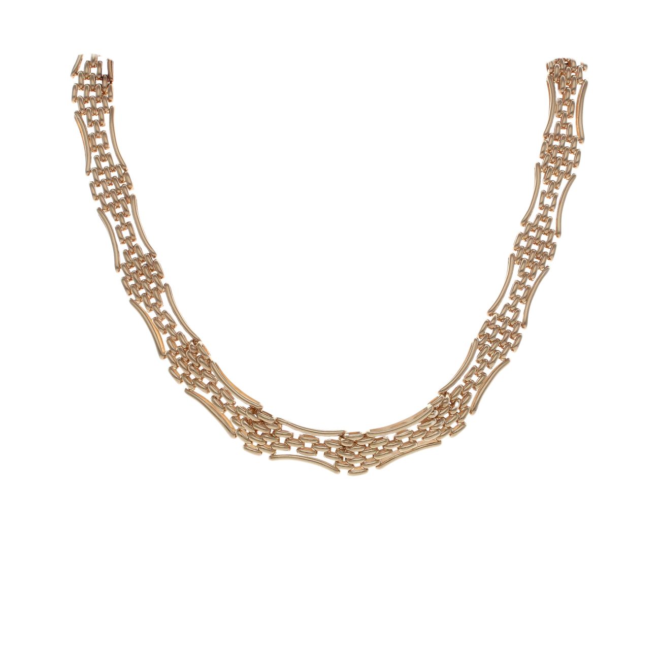 9ct Yellow Gold Brick Link Collarette 16"