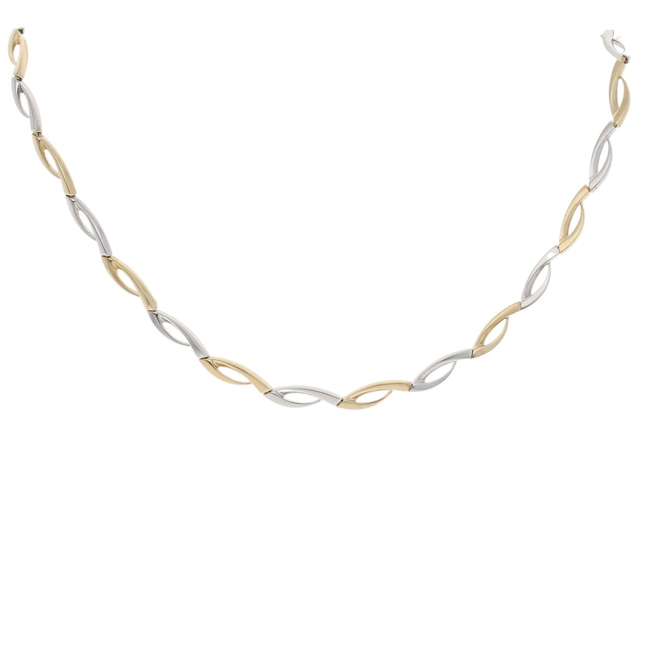 9ct Yellow and White Gold Fancy Chain 16"