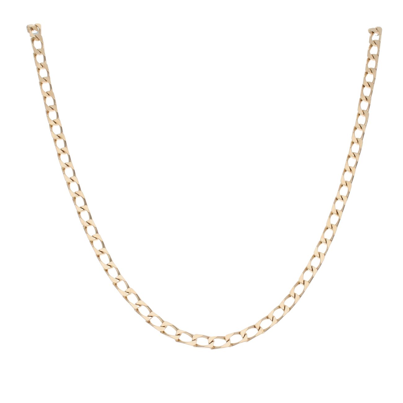 9ct Yellow Gold Square Link Curb Chain 22"
