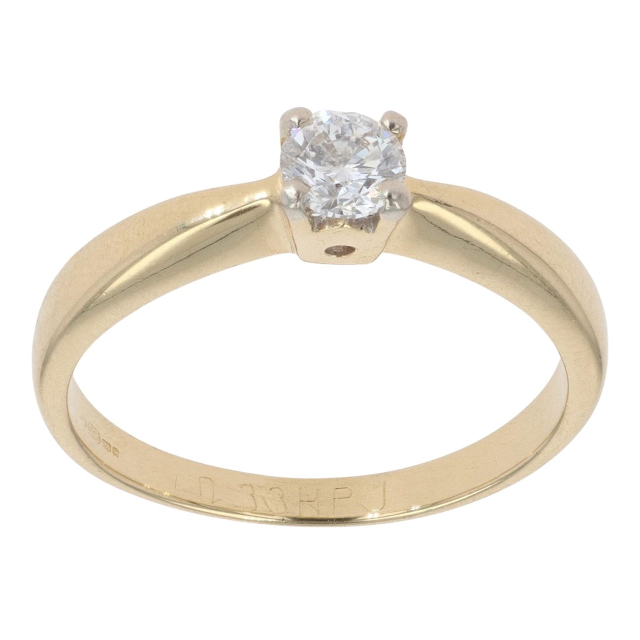 18ct Yellow Gold 0.33ct Brilliant Cut Diamond Solitaire Ring