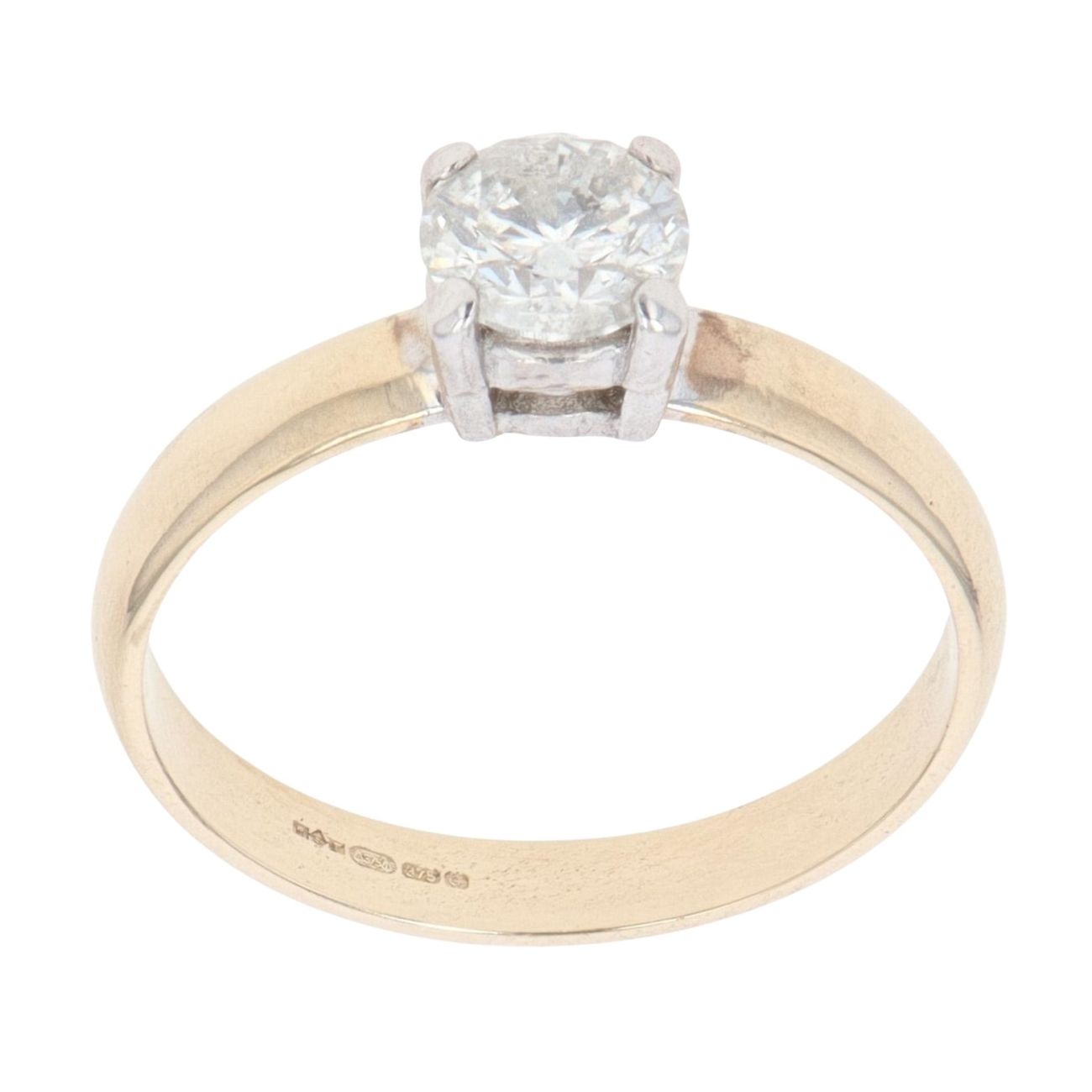 9ct Yellow Gold 0.75ct Brilliant Cut Diamond Solitaire Ring