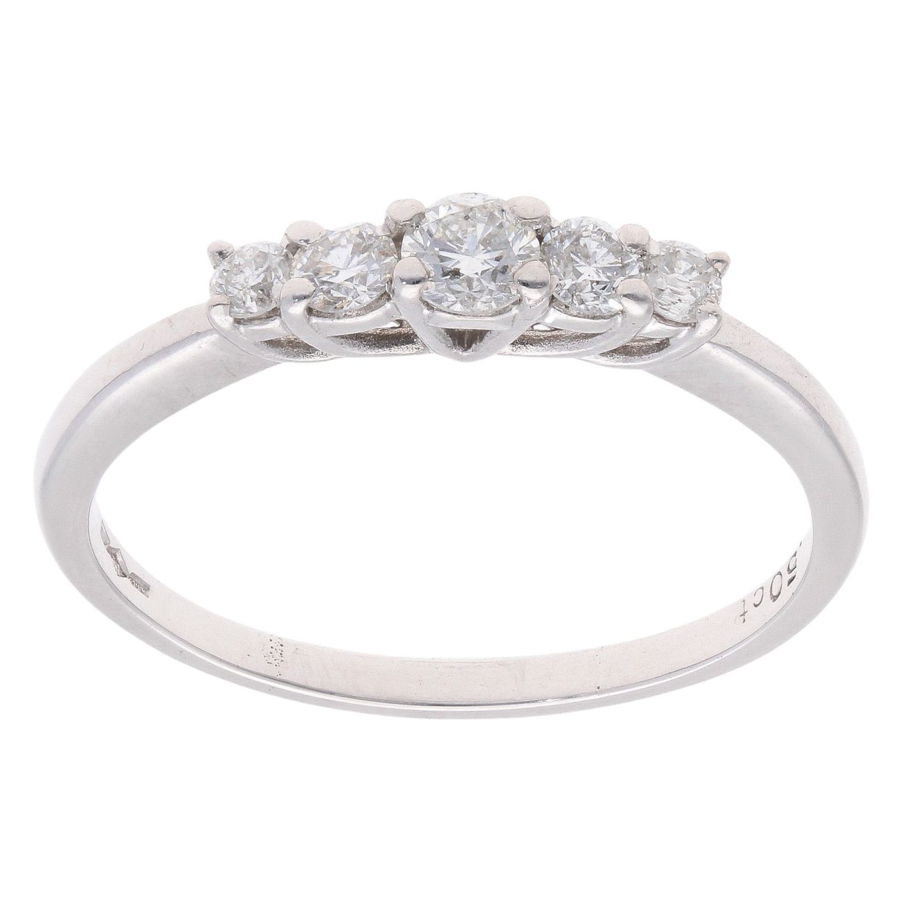 Platinum 0.50ct Brilliant Cut Diamond Five Stone Ring