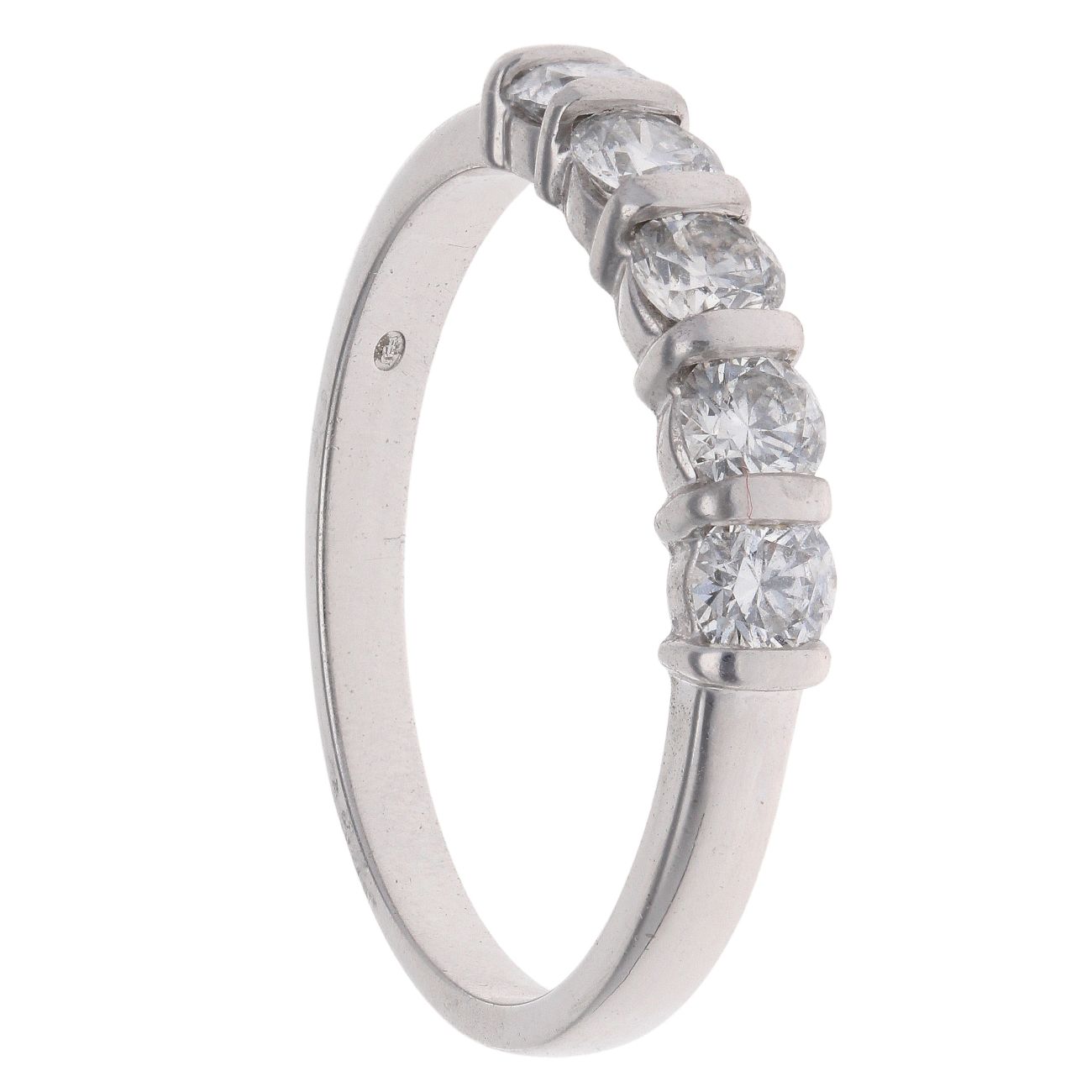 18ct White Gold 1.40ct Brilliant Cut Diamond Five Stone Ring
