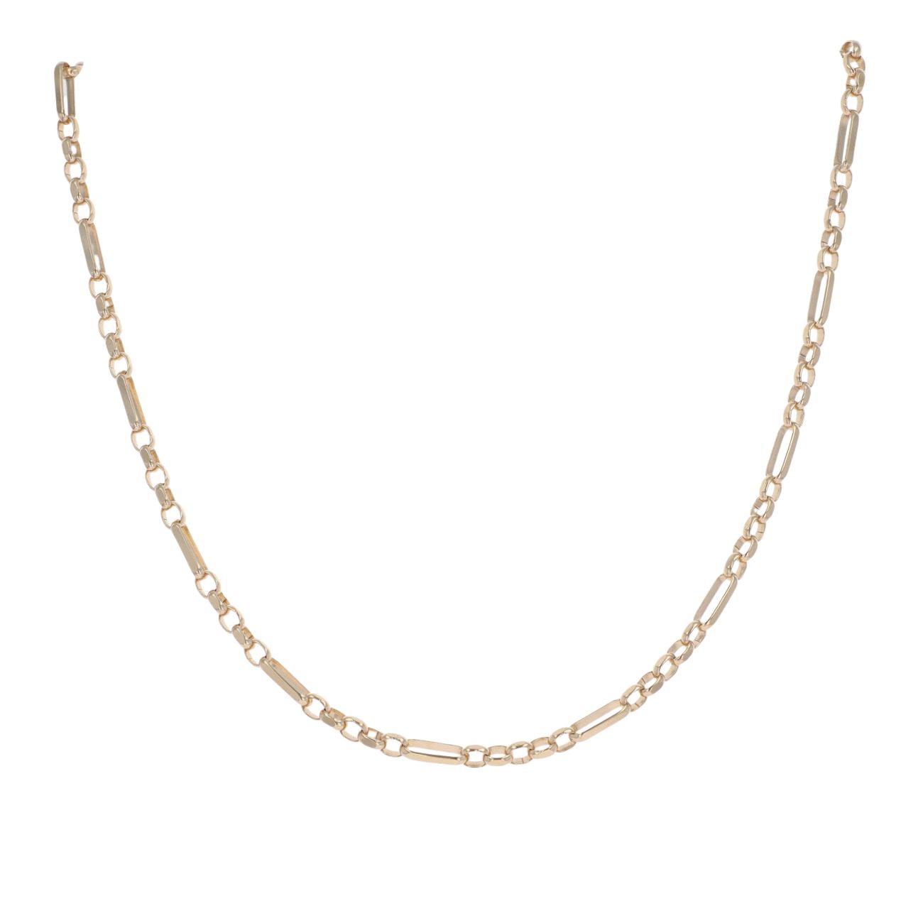 9ct Yellow Gold Belcher Figaro Chain 24"
