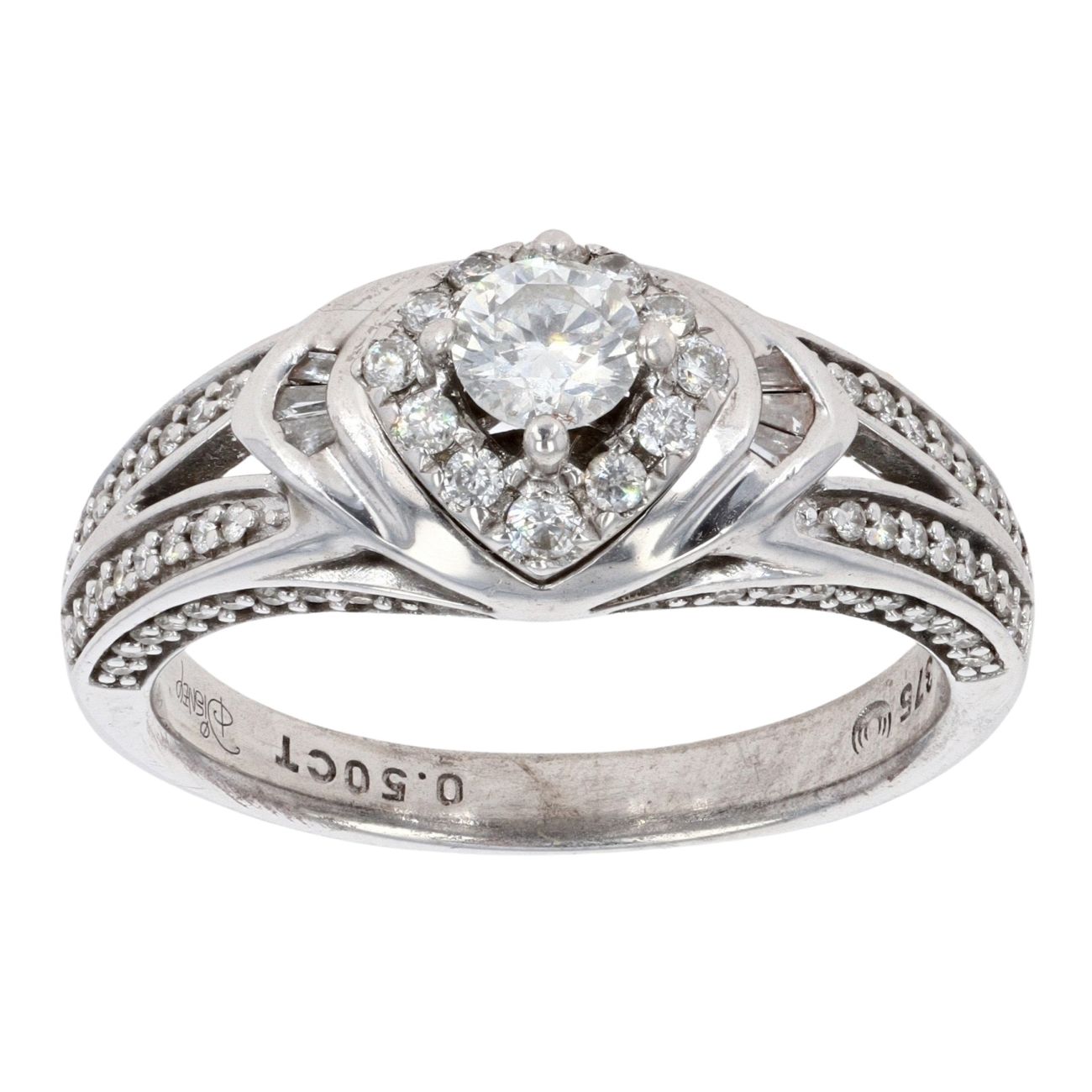 9ct White Gold 0.50ct Diamond Cluster Ring