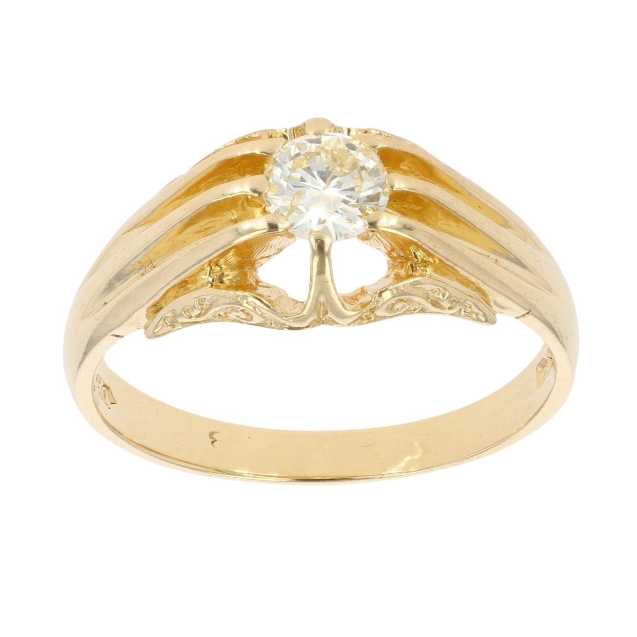 18ct Yellow Gold 0.50ct Diamond Signet Ring