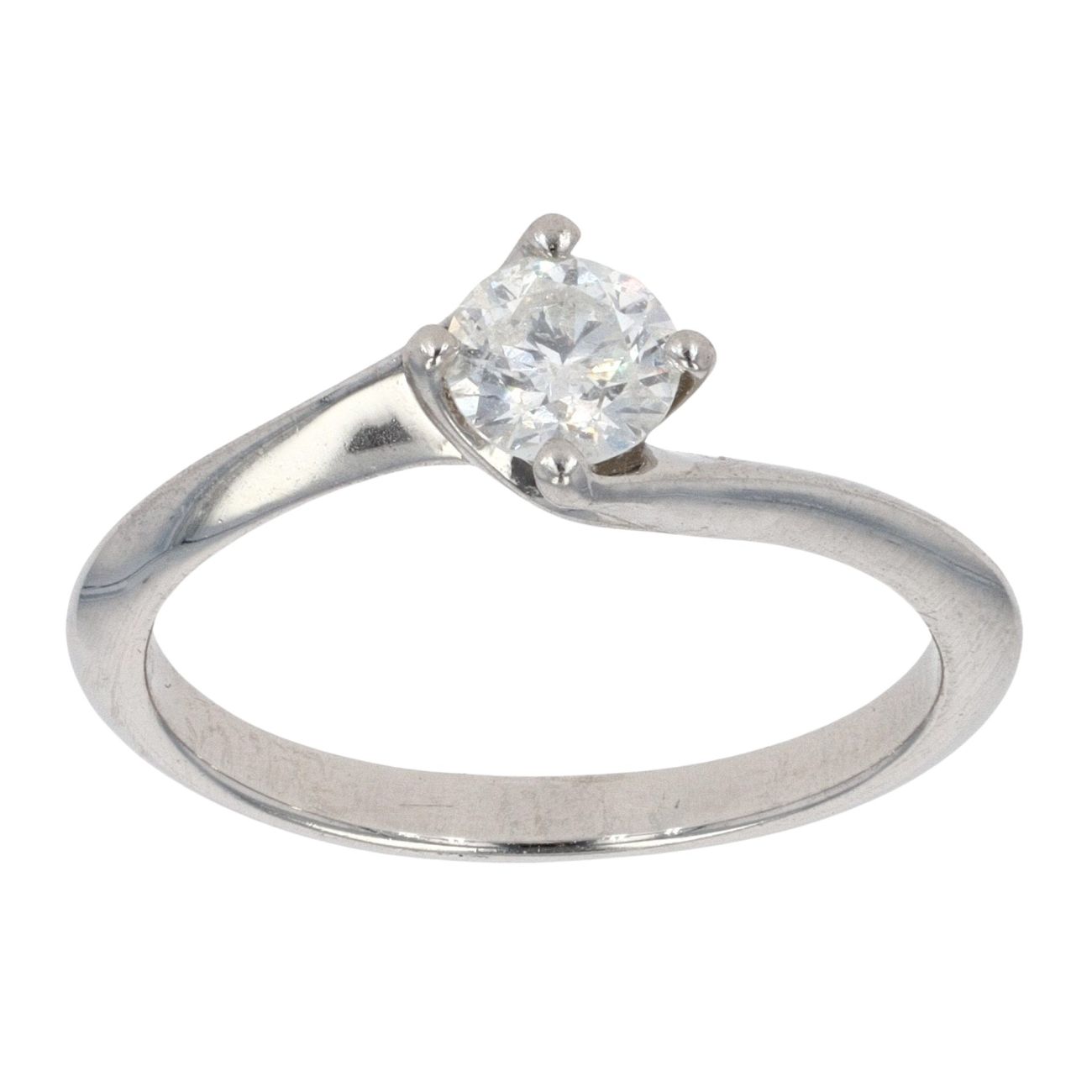 Platinum 0.33ct Diamond Twist Solitaire Ring