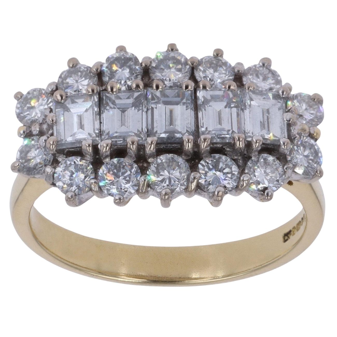 18ct Yellow Gold 1.50ct Diamond Cluster Ring