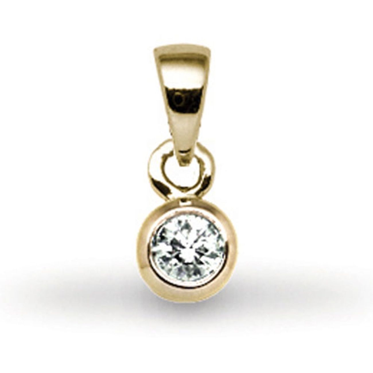 9 Carat Yellow Gold 20pts Rubover Pendant