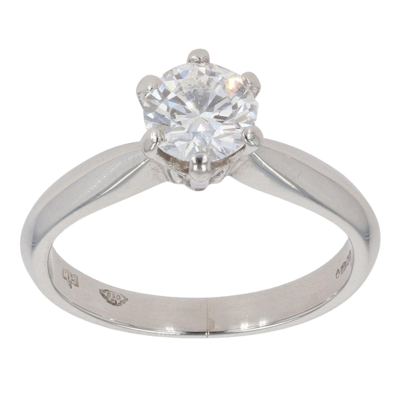 Platinum 0.60ct Brilliant Cut Diamond Solitaire Ring