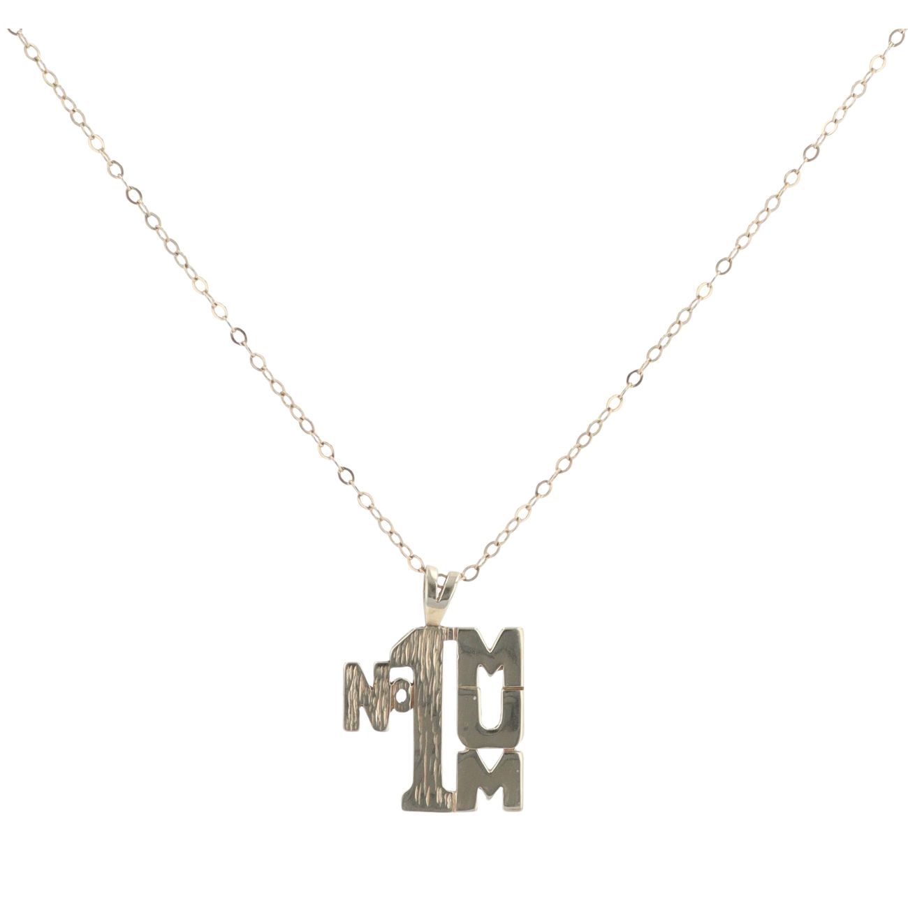 9ct Yellow Gold No 1 Mum Pendant and Chain 20"