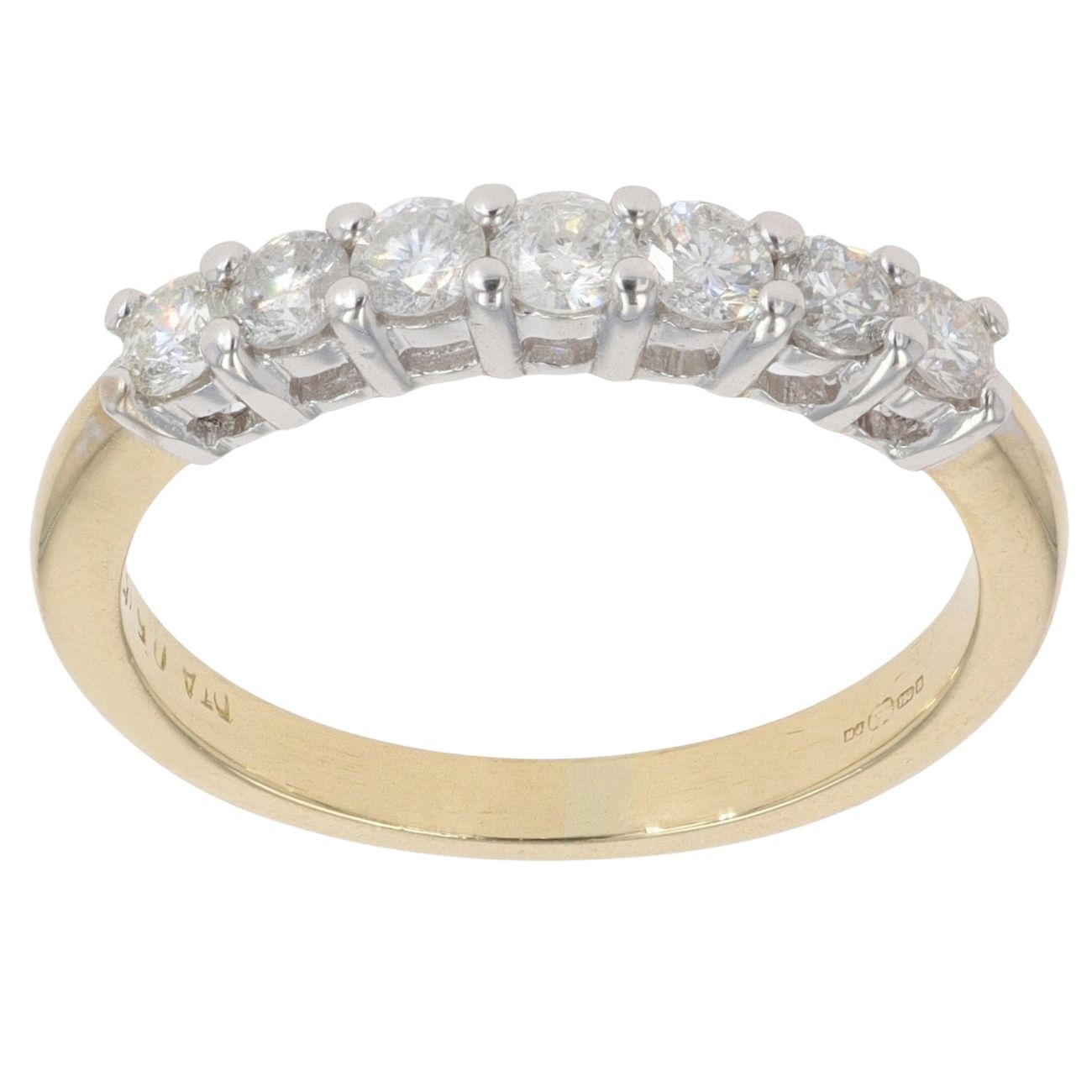 18ct Yellow Gold 0.50ct Brilliant Cut Diamond Half Eternity Ring
