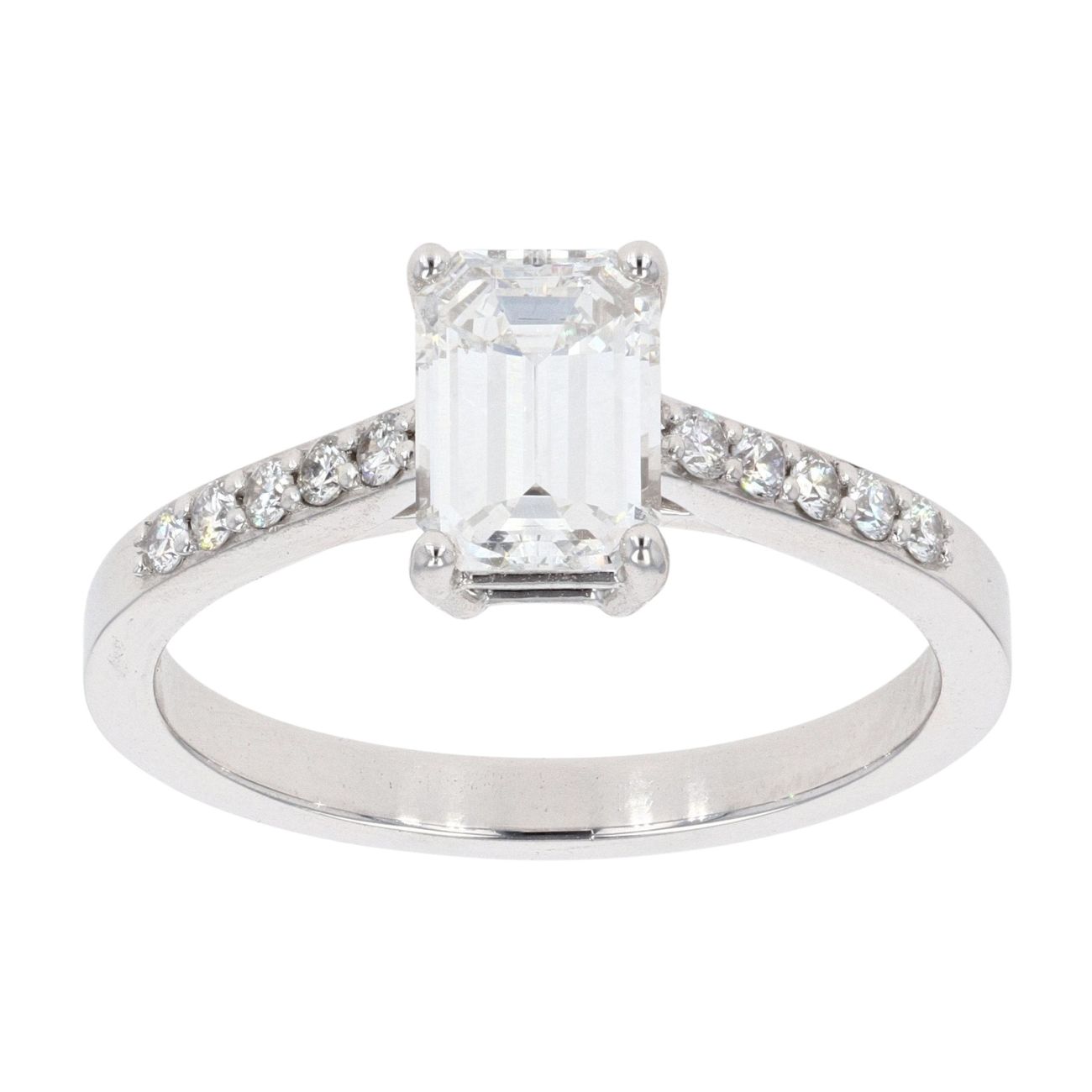 Platinum 1.18ct Emerald Cut Diamond Solitaire Ring