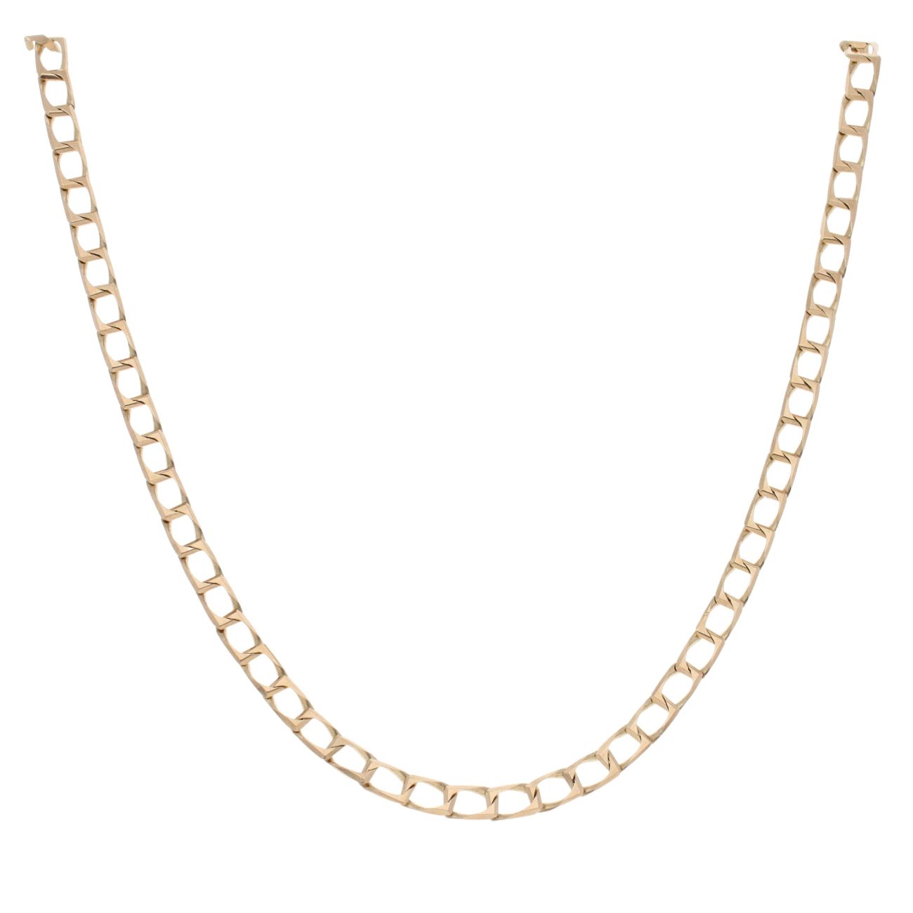 9ct Yellow Gold Square Curb Chain 30"