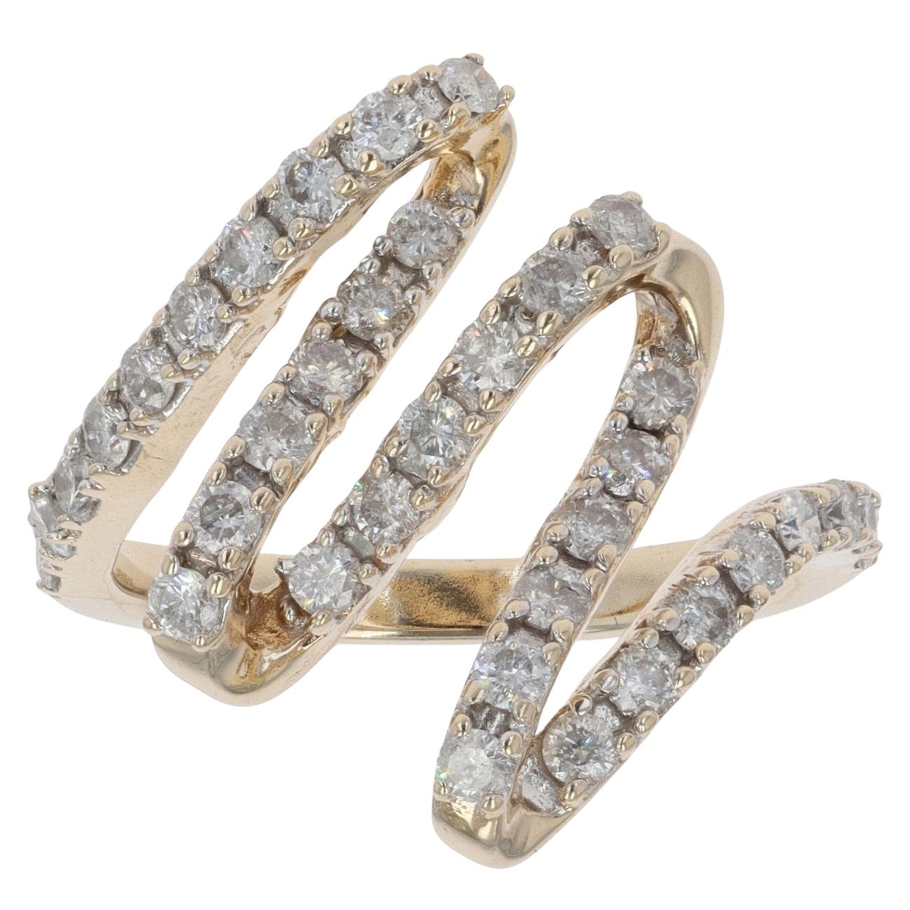 9ct Yellow Gold 1.00ct Diamond Wave Ring