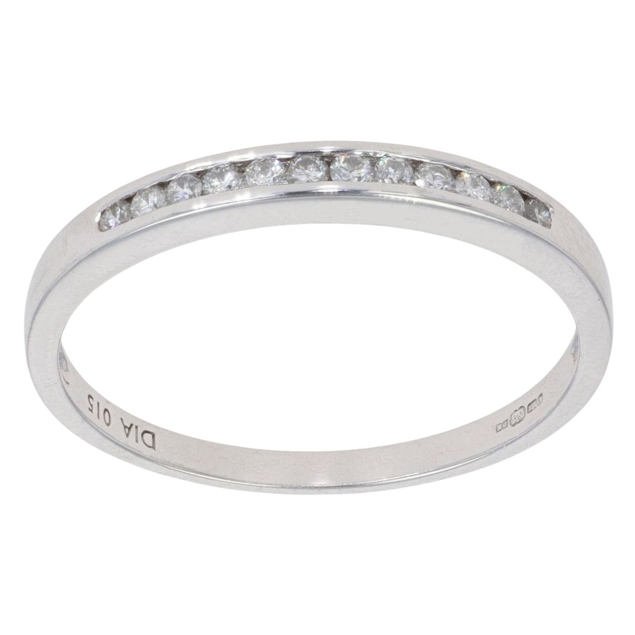 9ct White Gold 0.15ct Brilliant Cut Diamond Half Eternity Ring