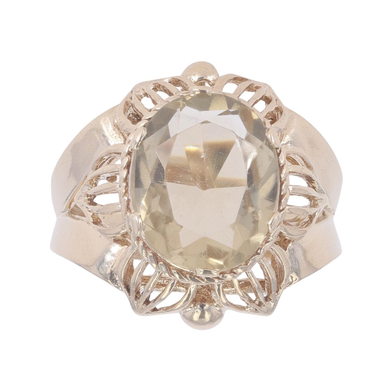 9ct Yellow Gold Prasiolite Single Stone Ring