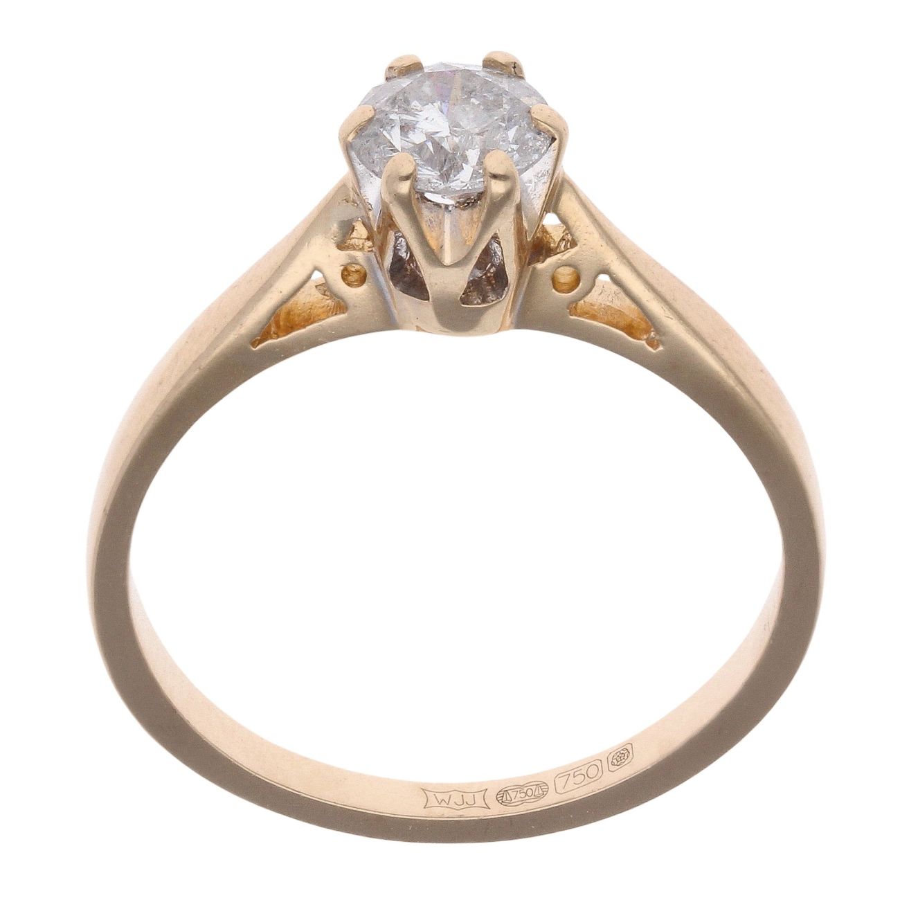 18ct Yellow Gold 0.50ct Brilliant Cut Diamond Solitaire Ring