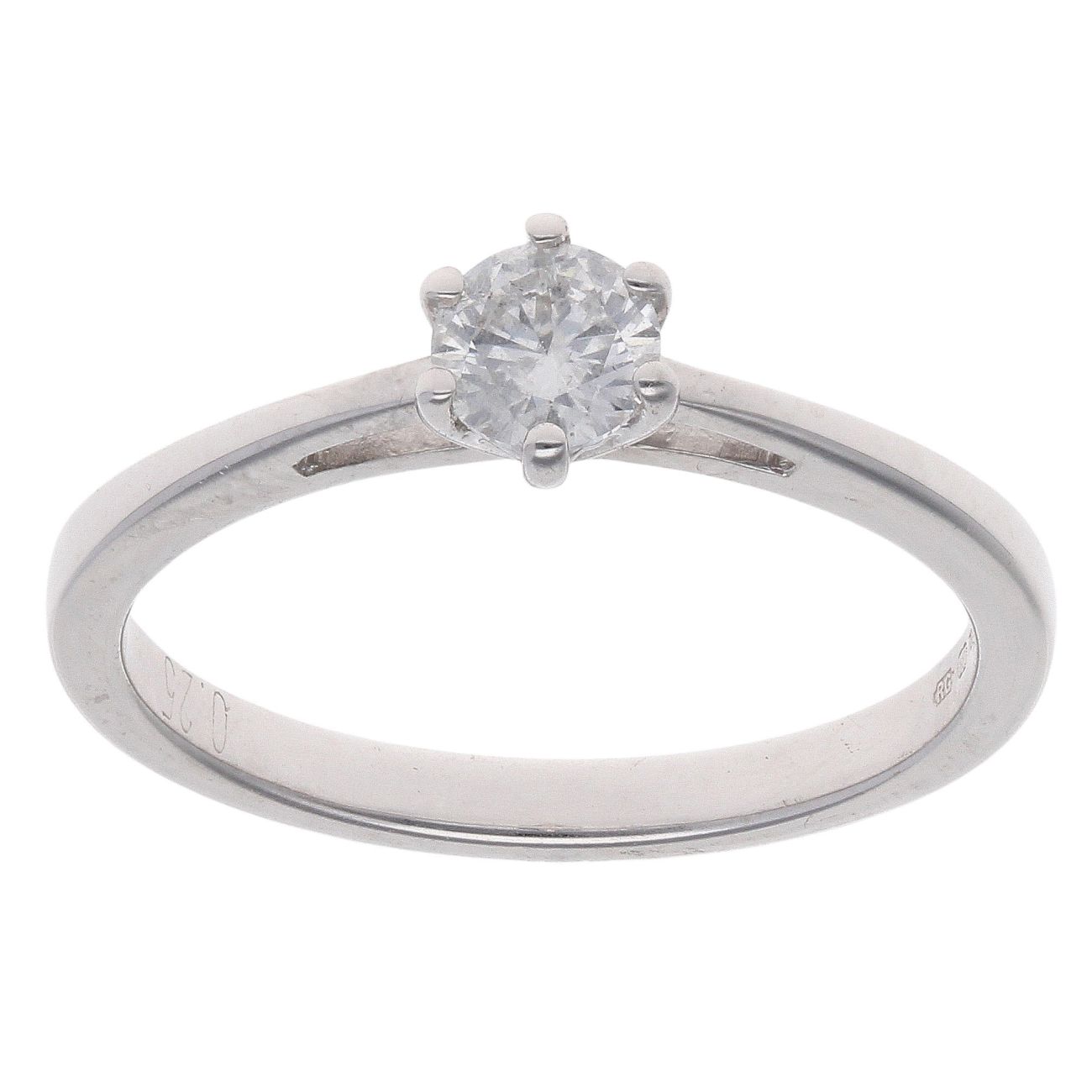 18ct White Gold 0.25ct Brilliant Cut Diamond Solitaire Ring